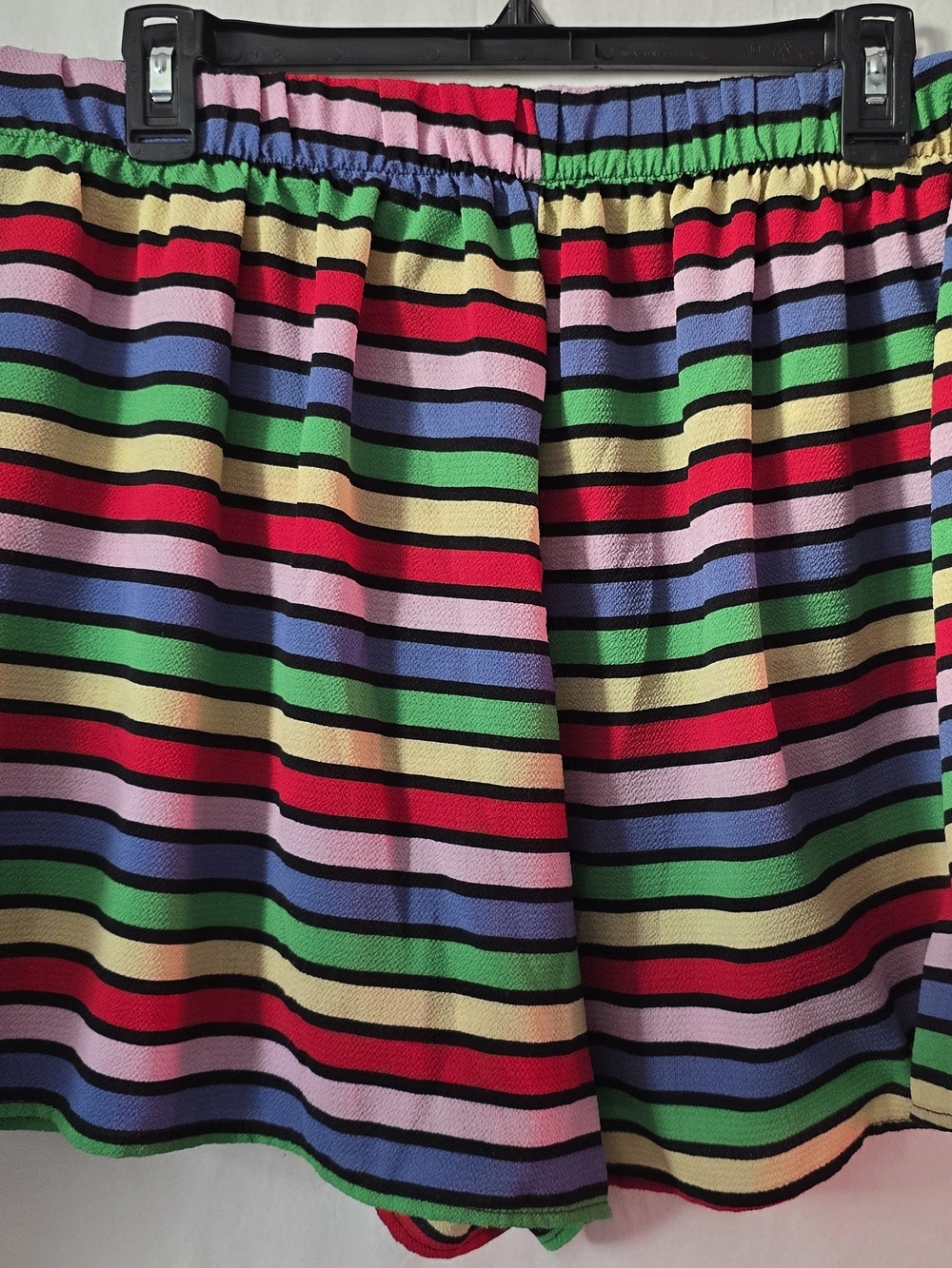 LA Gypsy Vintage Women's Multicolor Striped Shorts 2X Plus Festival Boho Pride - Picture 3 of 8